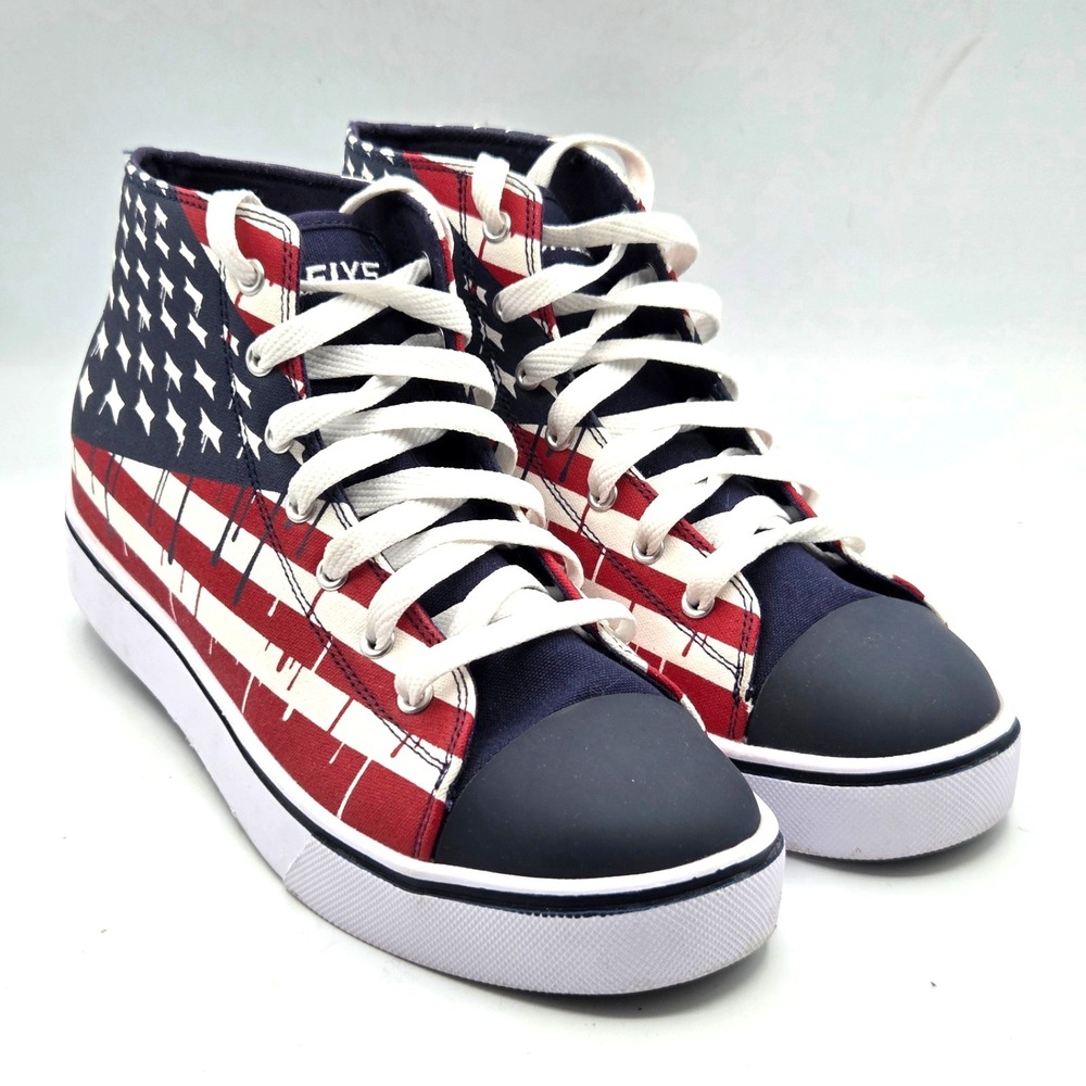 Heelys Hustle American Flag Canvas Skate Shoes Hi-Top Size 9